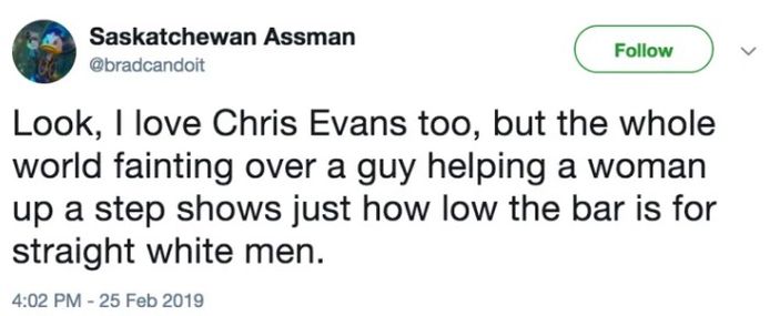 Kritiek op de lof voor Evans.