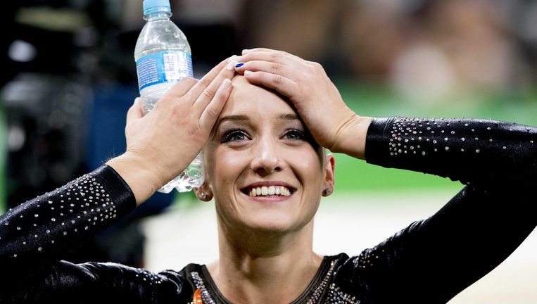 Sanne Wevers na het behalen van de gouden medaille. Beeld anp
