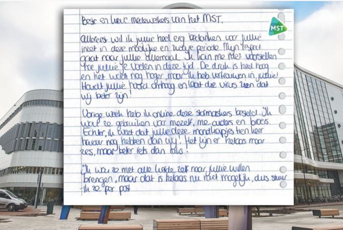 Het lieve handgeschreven briefje sloeg aan (lees hieronder de uitgeschreven versie)