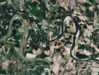 Satellietbeelden tonen ernst van droogte in Italië: kurkdroge rivier Po ramp voor landbouw