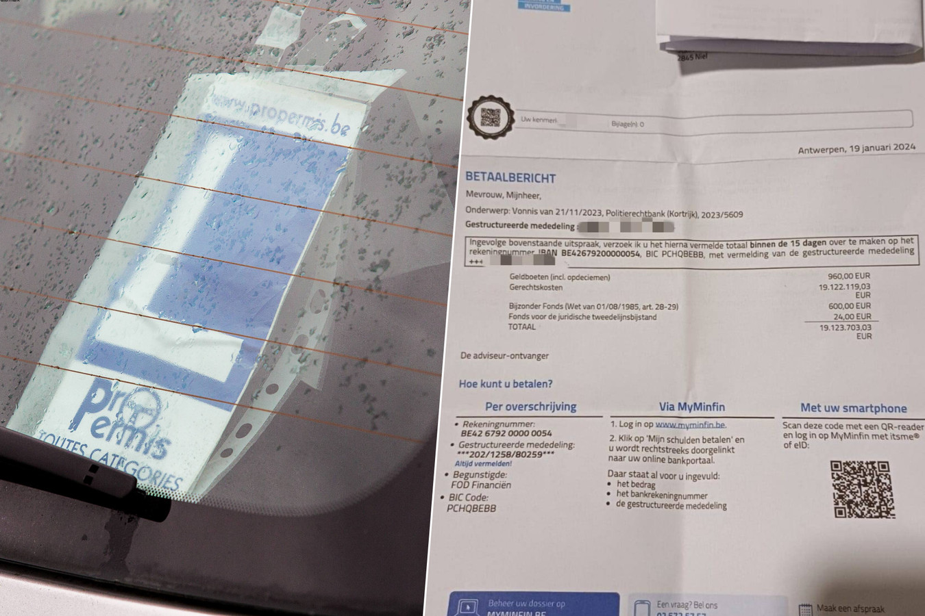 Jonge bestuurder (20) krijgt boete met gerechtskosten van 19 miljoen