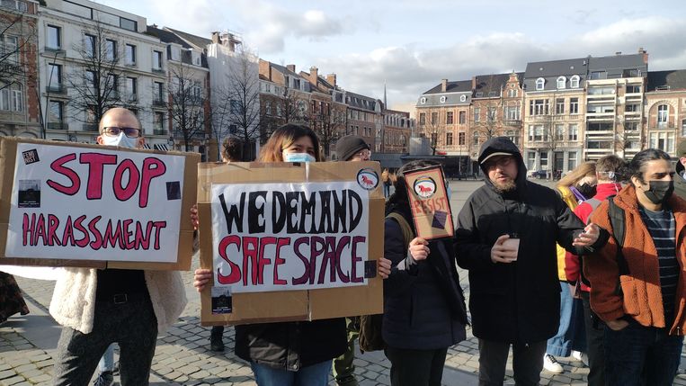 In februari vond in Leuven al een protest plaats tegen misbruik in een academische context. Beeld BELGA