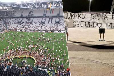 KIJK. Ongezien! Boze Juve-fans bestormen veld uit protest tegen komst Lukaku: “Wij willen je niet”