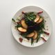 Bloedworst met spek, appel, rucola en stroop