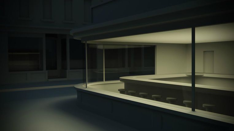 De 'corona-versie' van ‘Nighthawks’.
 Beeld rv