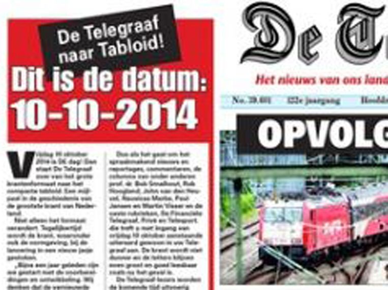 De Telegraaf verschijnt vanaf 10 oktober op tabloidformaat De Volkskrant