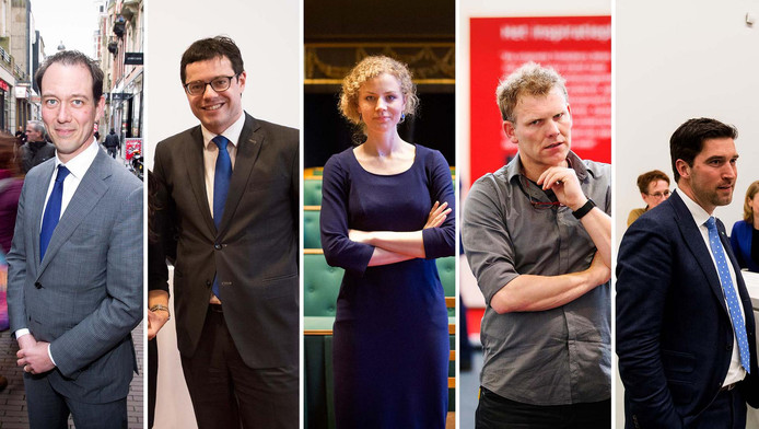 Boudewijn Revis (VVD), Karsten Klein (CDA), Christine Teunissen (PvdD), Joris Wijsmuller (HSP), Robert van Asten (D66)