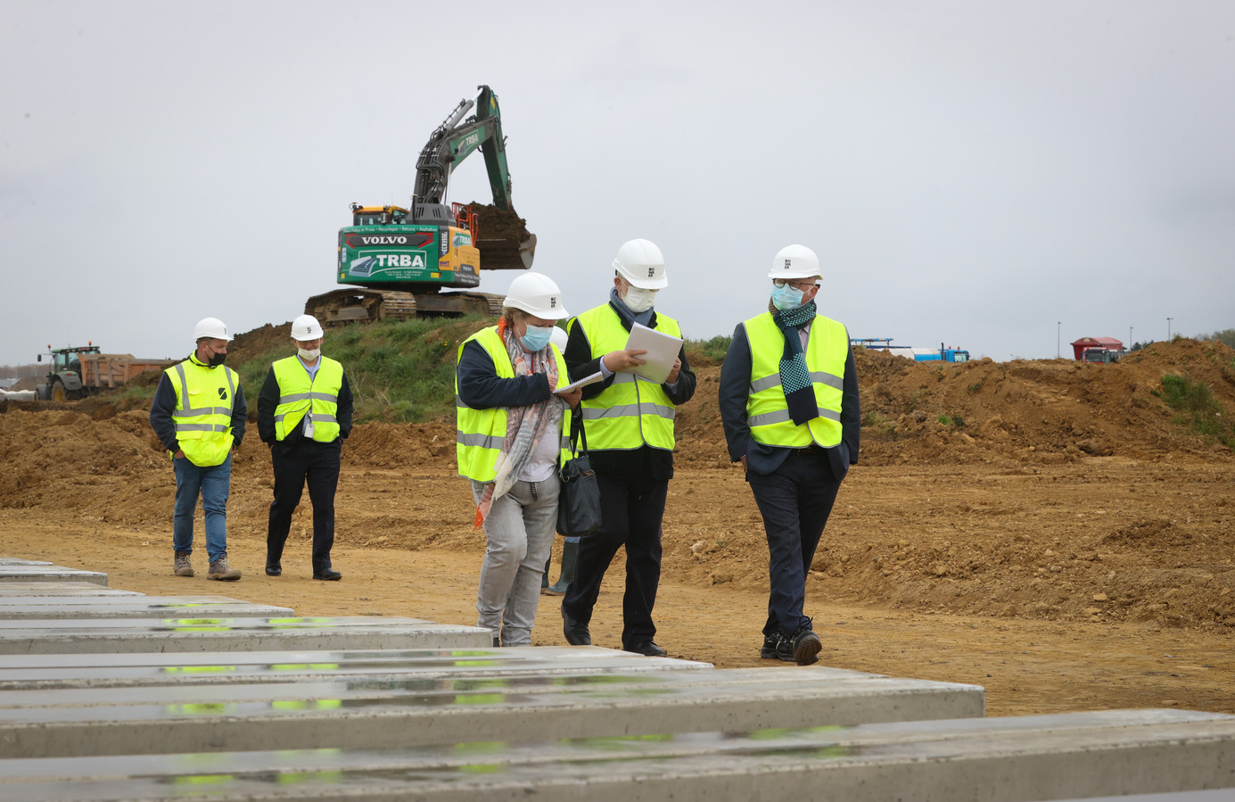 Jean-Luc Crucke sur le chantier de l'aéroport de Charleroi (BSCA, 6 mai 2021)