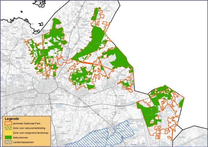 De perimeter die werd voorgesteld in de conceptnota van Nationaal Park Taxandria liggen nog heel veel gronden die niet aan de indieners toebehoren.