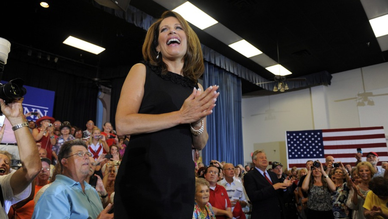Michelle Bachmann tijdens de bijeenkomst in Florida Beeld epa