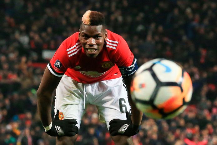 (FILES) In this file photo taken on January 5, 2018 Manchester United's French midfielder Paul Pogba reacts after missing a chance during the English FA Cup third round football match between Manchester United and Derby County at Old Trafford in Manchester, north west England.
Manchester City were offered the chance to sign Manchester United's Paul Pogba during the January transfer window, according to City manager Pep Guardiola. "I said no. We don't have the money to buy Pogba because he is so expensive," Guardiola told reporters on Friday as he attacked the conduct of agent Mino Raiola.
 / AFP PHOTO / Lindsey PARNABY / RESTRICTED TO EDITORIAL USE. No use with unauthorized audio, video, data, fixture lists, club/league logos or 'live' services. Online in-match use limited to 75 images, no video emulation. No use in betting, games or single club/league/player publications.  /