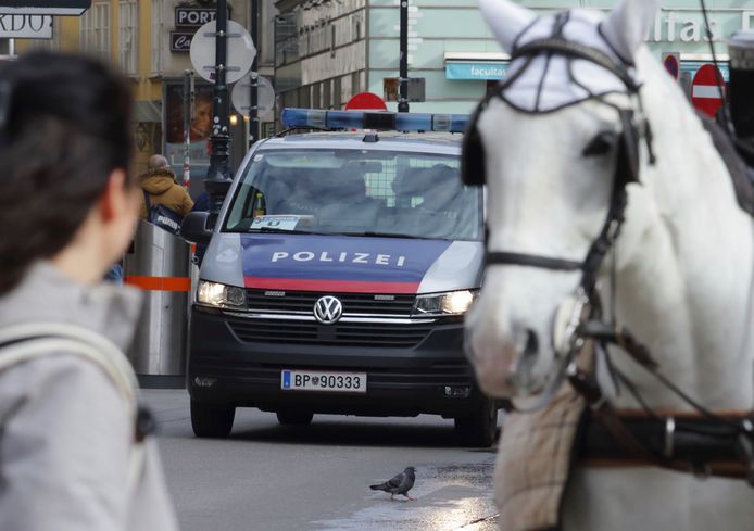 Politie in centrum Wenen vandaag.