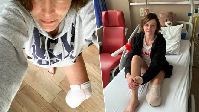 “Toen ik 40°C koorts had, plakten ze er gewoon pleister over”: Sofie (41) had klein wondje, nu is haar been geamputeerd