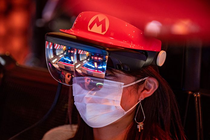 Super Nintendo World: een virtual reality-bril wordt gebruikt in een attractie.