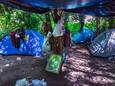 Een tentenkampje van daklozen in de Haagse bossen.