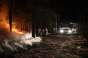 Drie blusvoertuigen rukten uit voor de bosbrand.
