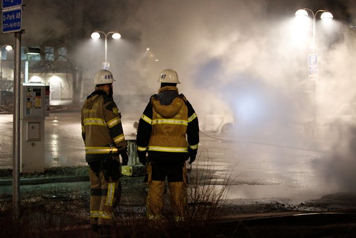 Brandweermensen in Rinkeby