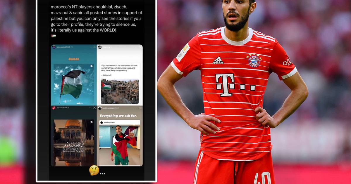 Bayern-speler Mazraoui in oog van de storm na pro-Palestina-bericht: “Het is wij tegen de wereld” | Buitenlands Voetbal | hln.be