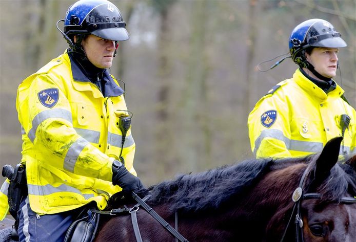 Politie te paard op archiefbeeld, foto ter illustratie
