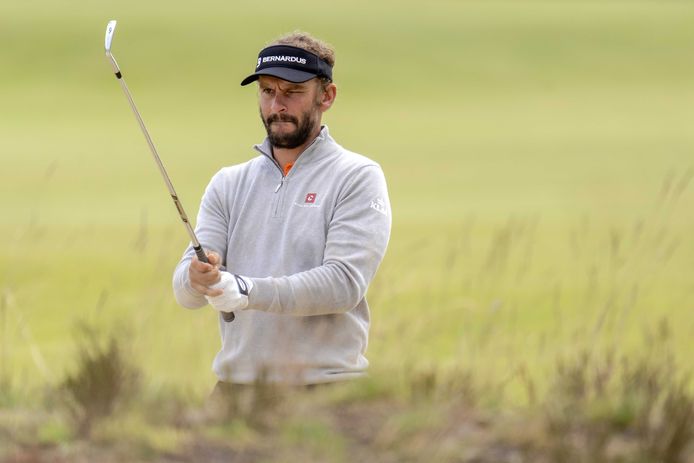 Joost Luiten in actie op de slotdag van de Dutch Open.