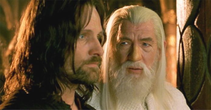 Viggo Mortensen als Aragorn en Ian McKellen als Gandalf