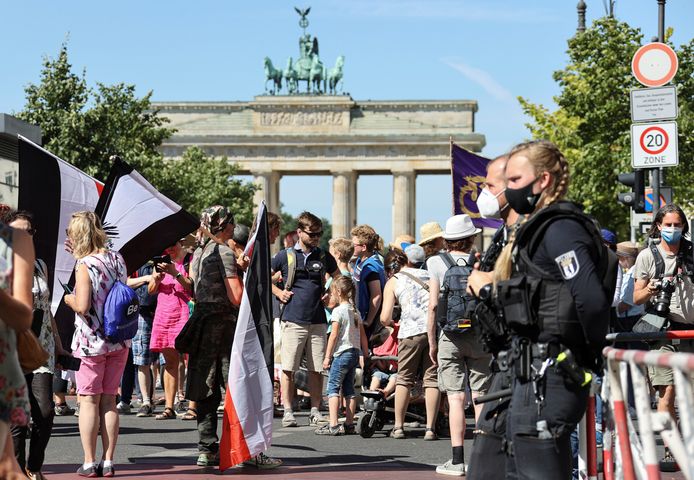 Protest aan de Brandenburgse Poort.