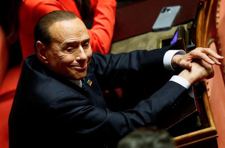 Oud-premier Silvio Berlusconi vorige week in de senaat in Rome. Beeld REUTERS