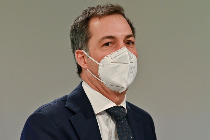 Alexander De Croo lors de la conférence de presse chez EnergyVision ce lundi.