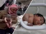 Baby geboren onder het puin in Syrië