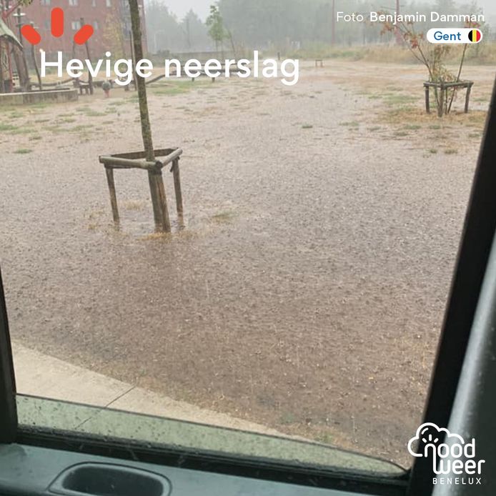 Hevige regen veroorzaakte problemen aan het Rabot.