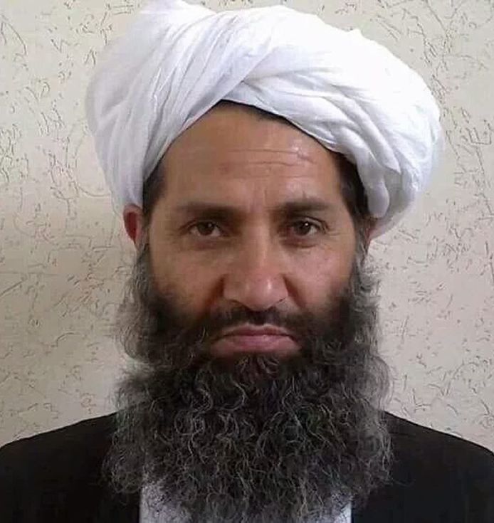 Haibatullah Akhundzada, de talibanleider van Afghanistan.