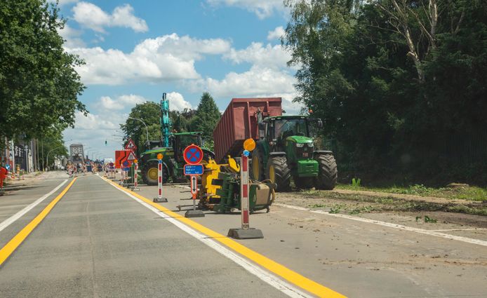 Werken op de Zuidlaan in Wetteren