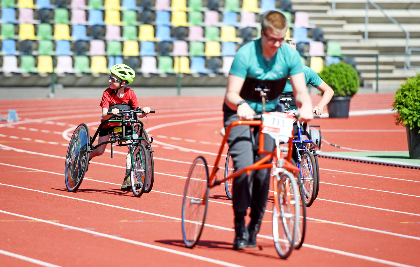 Frame-running bij de Special Olympics in Hengelo.