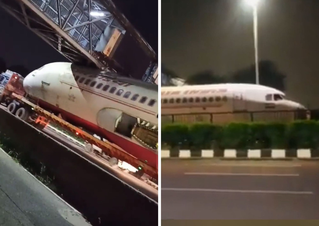 Un avion d'Air India s'est retrouvé coincé sous une passerelle à Delhi, en Inde.