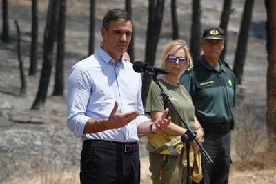 Na eerste grote bosbrand in Spanje waarschuwt premier voor klimaatcrisis