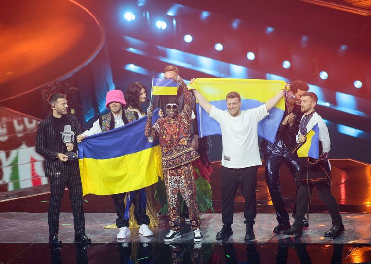 Kalush Orchestra, de Oekraïense winnaar van het Eurovisiesongfestival 2022  Beeld Brunopress