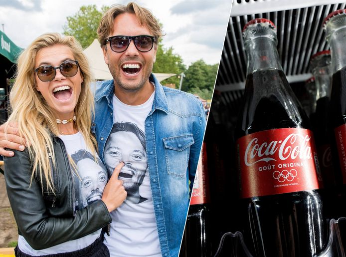 Nicolette van Dam, Bas Smit en flesjes Coca Cola.