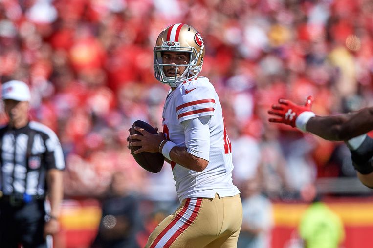 San Francisco 49ers quarterback Jimmy Garoppolo. Beeld Getty 