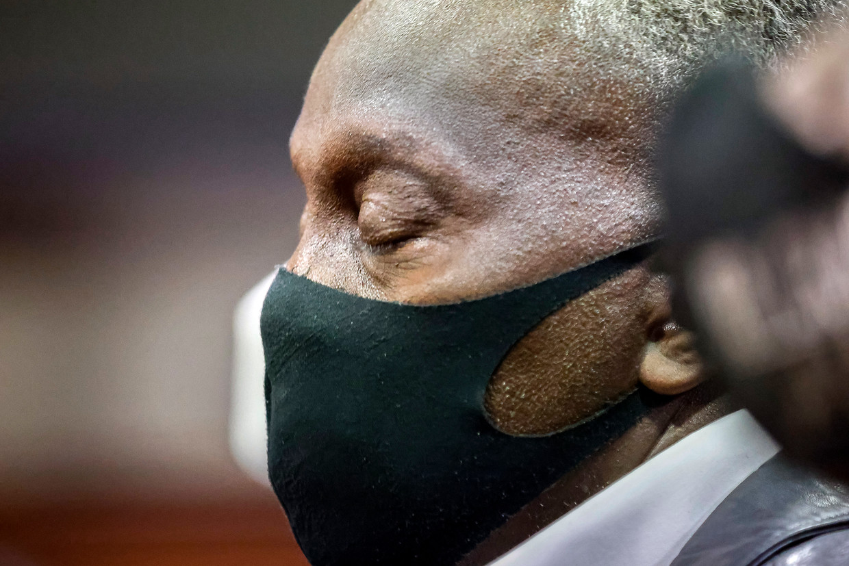 Ahmaud Arbery's father during the judge's reading of the verdict.  AP . image