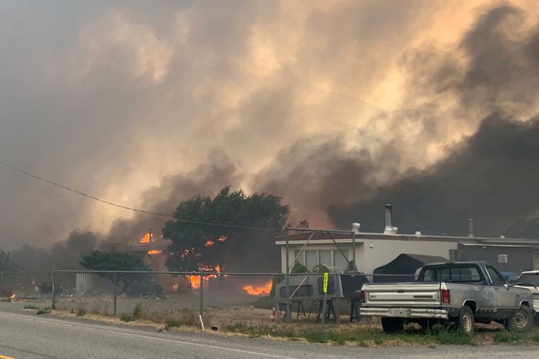 Mark Dom: 'Niemand had ooit kunnen denken dat het in Lytton, Canada ooit bijna 50 graden Celsius zou worden. En dat datzelfde Canadese stadje een week nadien in de as werd gelegd door een bosbrand.' Beeld via REUTERS