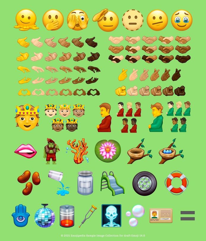 De volledige lading emoji.