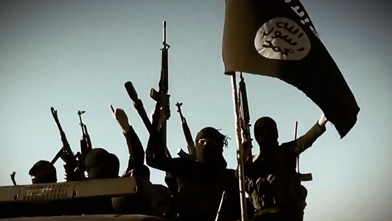 Fragment uit een IS-video opgenomen in Irak Beeld afp