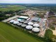 Bedrijventerrein Poort 43 aan de Pastoor Thijssenlaan 43 in Sterksel met de silo's van de mestvergister van Blue Sphere. Aan de andere kant van het terrein lagen plannen voor een nieuw logistiek centrum van 5 hectare groot.