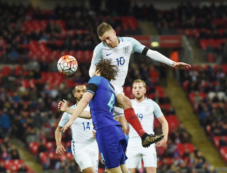 Played against England at Wembley in 2016.  “I was the captain for the first time in that game.  With my father as the national coach.'  Image courtesy of ANP/EPA