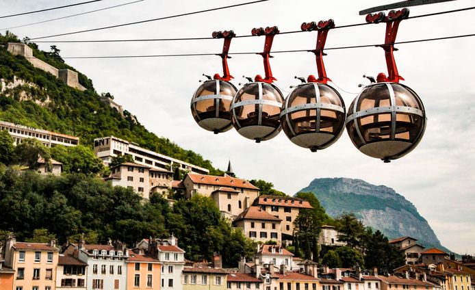 De kabelbaan in het Franse Grenoble.