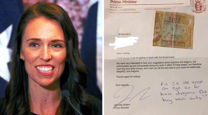 De Nieuw-Zeelandse premier Jacinda Ardern stuurde het 11-jarige meisje een brief terug.