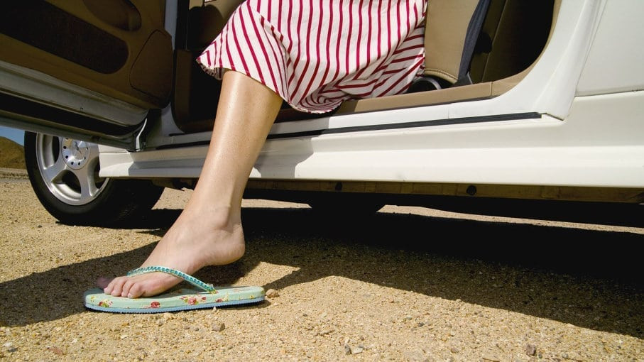driving in slippers