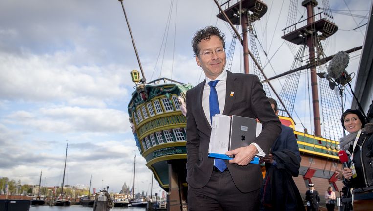 Minister Dijsselbloem in Amsterdam voor de Ecofin-vergadering Beeld anp
