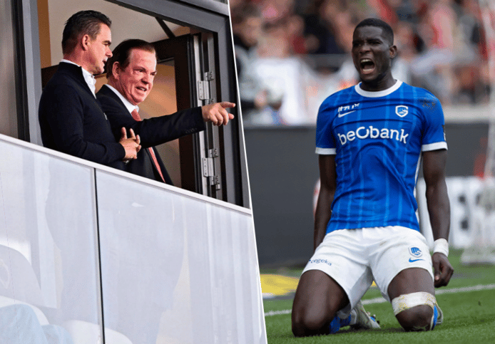 Links: Marc Overmars en Paul Gheysens.
Rechts: Paul Onuachu.