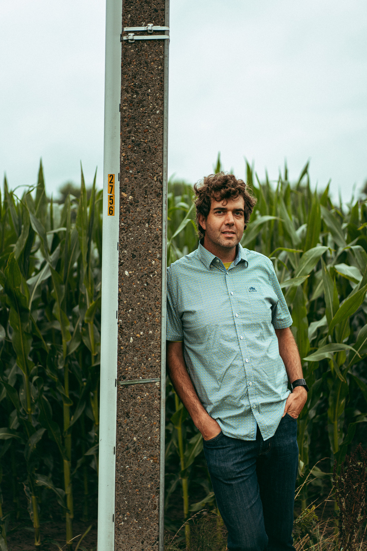 Stijn Verheiden: 'De zoute kwellen kunnen ecologisch erg waardevol zijn in de graslanden van de polders, maar voor de landbouw zijn ze nefast.' Beeld Wouter Van Vooren